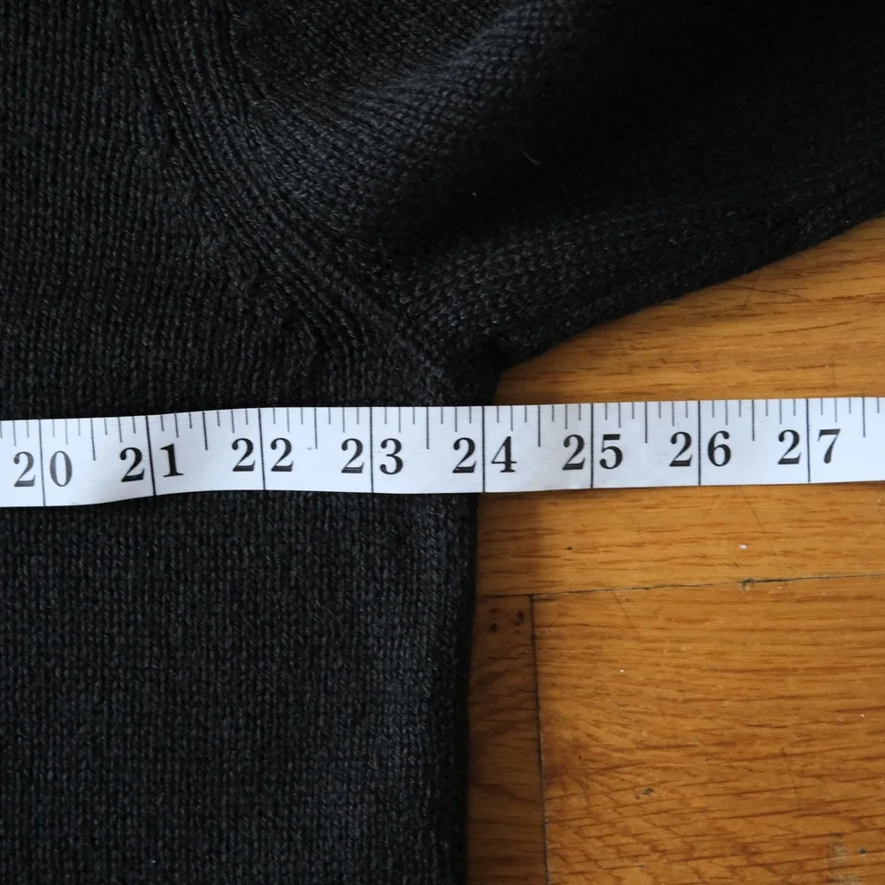 Ralph Lauren Polo Jeans Co Sweater Black V-Neck Wool Minimalist XL Pullover Knit